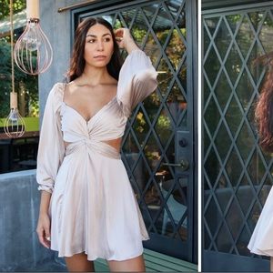ASTR Champagne cut-out dress